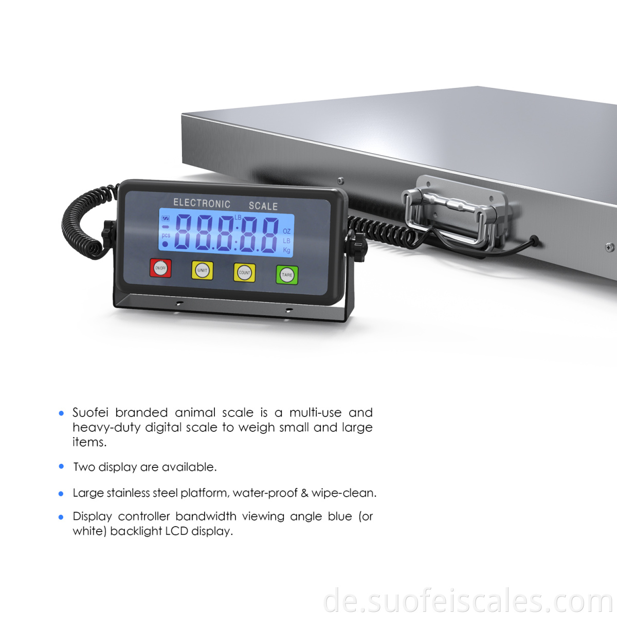 SF-809A 1100 Pfund schwere digitale Plattformskala mit Stromadapter für Tierarzt Tierkatze Hundevieh